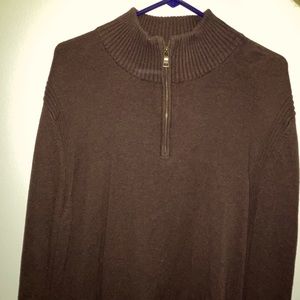 Men’s Brown Sweater Quarter Zipper